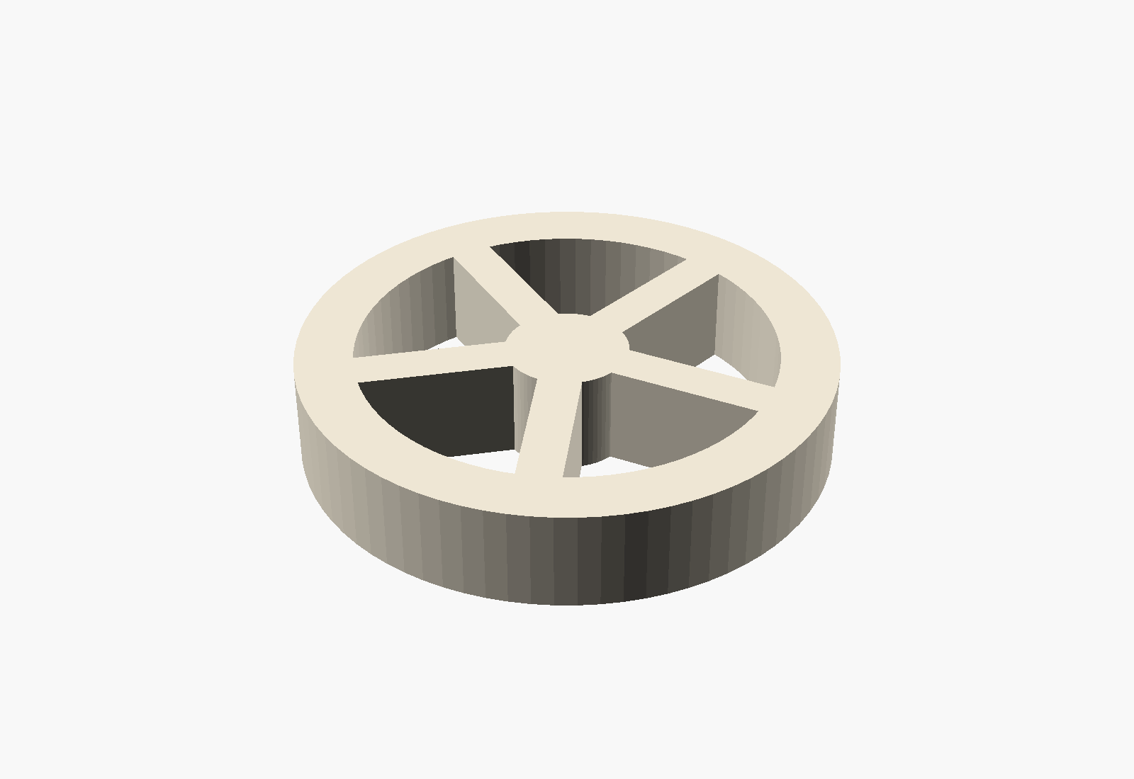 CAD render of a 3D printed lightweight spoked wheel