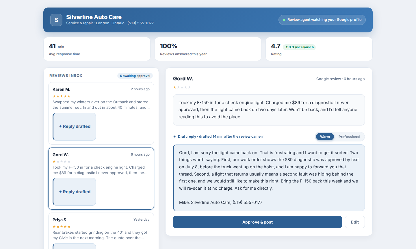 Review responder demo